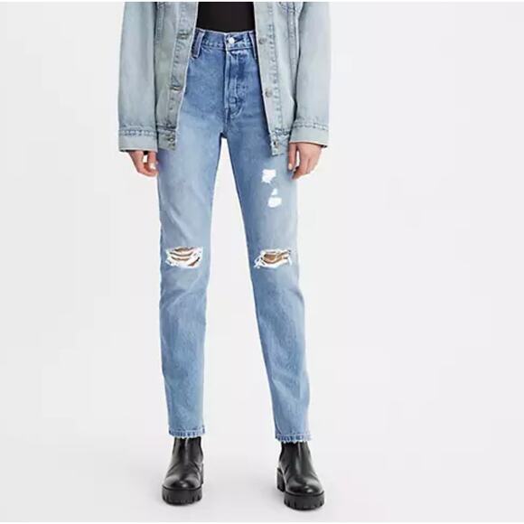 Levi's Premium 501 Original Fit Jeans Medium Wash High Rise Straight Leg Size 28 - Picture 1 of 14